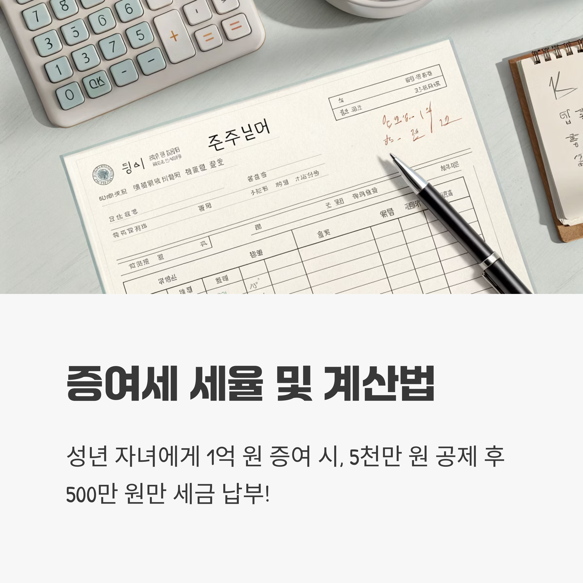 2025년 증여세 세율 및 계산법
