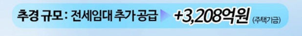 추경 규모 : 전세임대 추가 공급 +3,208억원(주택기금)