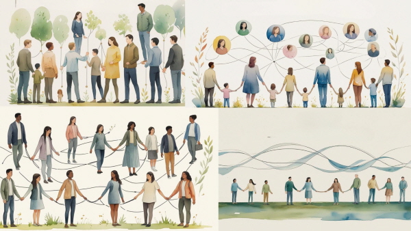 자신이 어떤 기질인지, 무엇에 힘들어하는지를 이해한다면 ‘연고’라는 틀 안에서도 나를 지키는 방법을 찾을 수 있습니다에 관한 그림