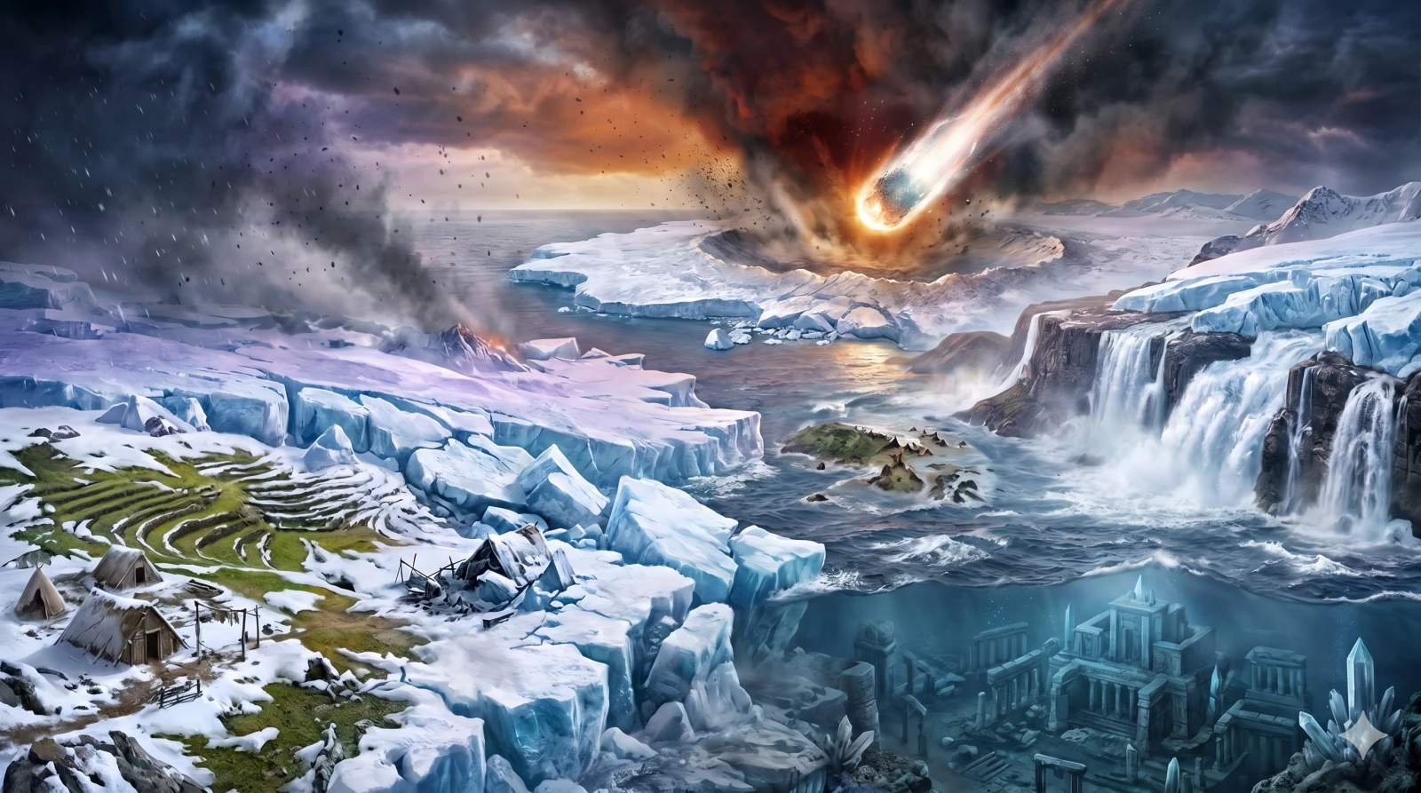 모래알의 망원경 Chapter 9: 약 11,600년 전 영거 드라이아스기의 급격한 기후 대격변과 대홍수로 인해 리셋되는 인류 문명의 전환점 시각화