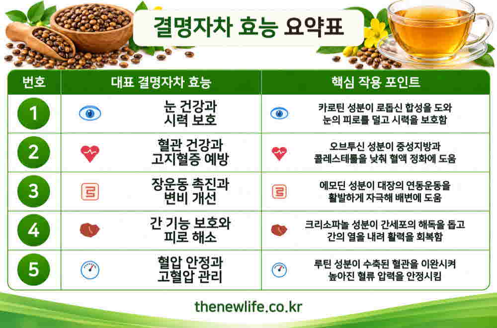 결명자차 효능 요약표