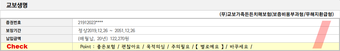 (무)교보가족든든치매보험(보증비용부과형/무해지환급형)
