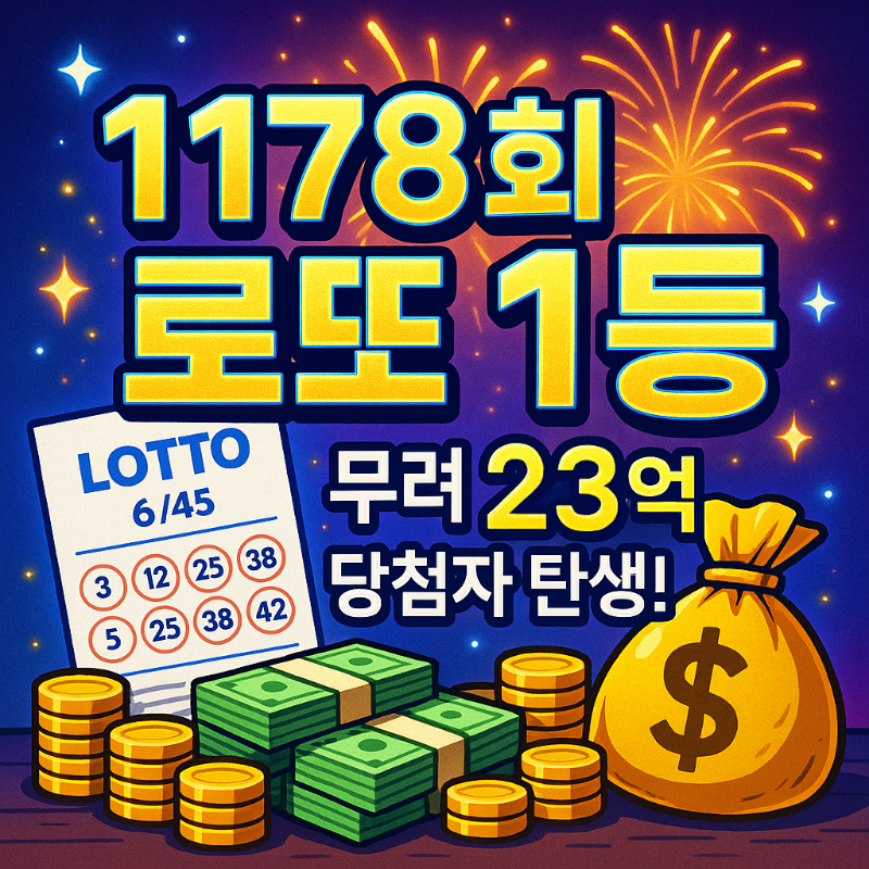 1178회로또 당첨번호 당첨지역