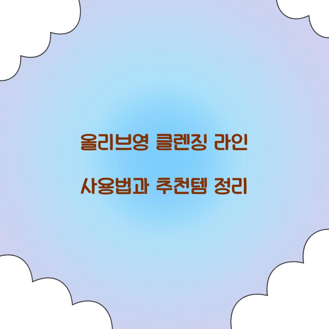 올리브영 클렌징 라인