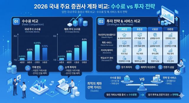 증권사 계좌 비교 2026 수수료 환전 투자 스타일 분석