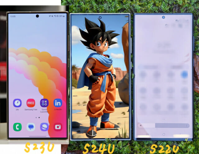 갤럭시S24 울트라와 전작 디스플레이 비교 사진