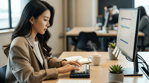 키보드 자판을 타이핑하는 AI영상