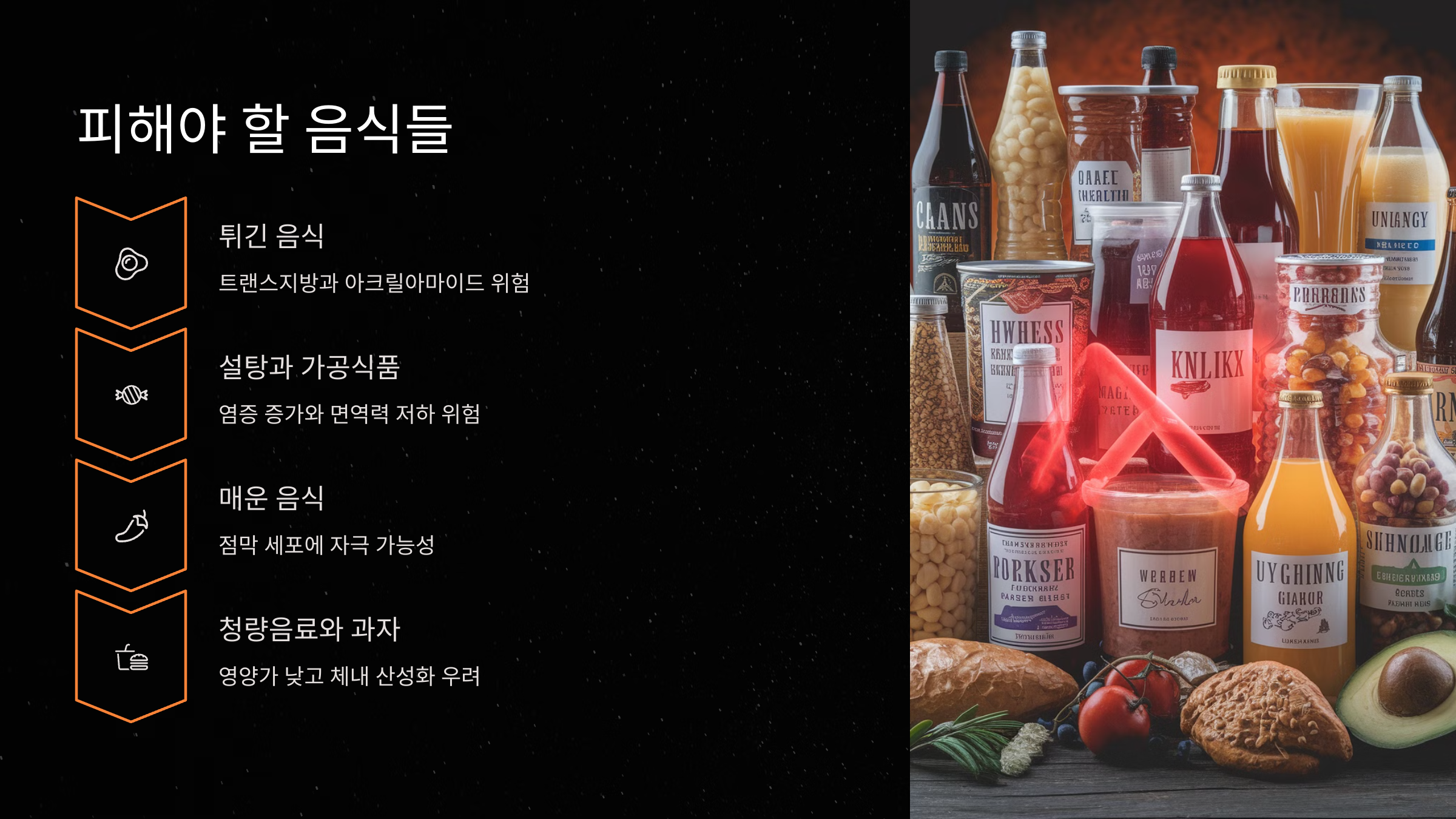 피해야 할 음식들