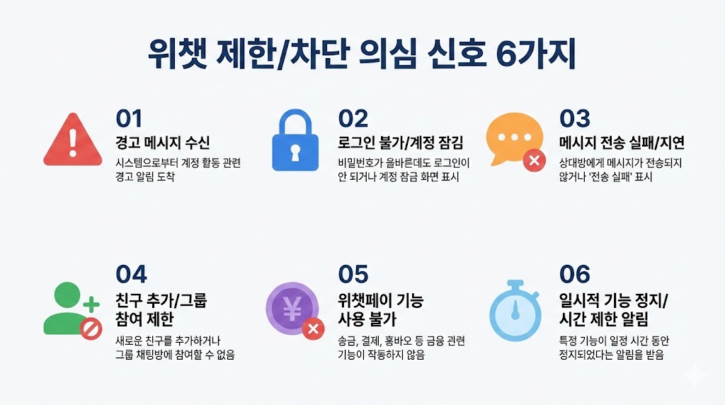 위챗 계정 제한/차단 의심? 흔한 신호 6가지 + 10분 점검 루트(2026 최신)