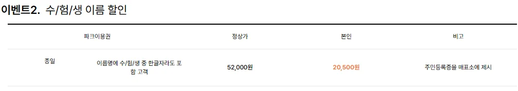수능 수험표 할인 2025학년도 혜택