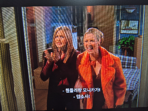 챈들러와 모니카가 사랑하는 것을 보게 된 피비와 레이첼의 절규.