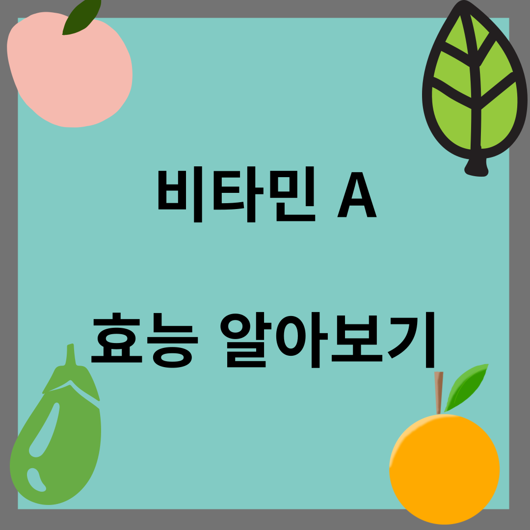 비타민 A 효능
