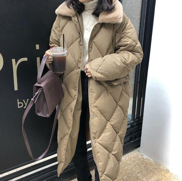 퍼카라 다이아 퀼팅 롱패딩 3컬러