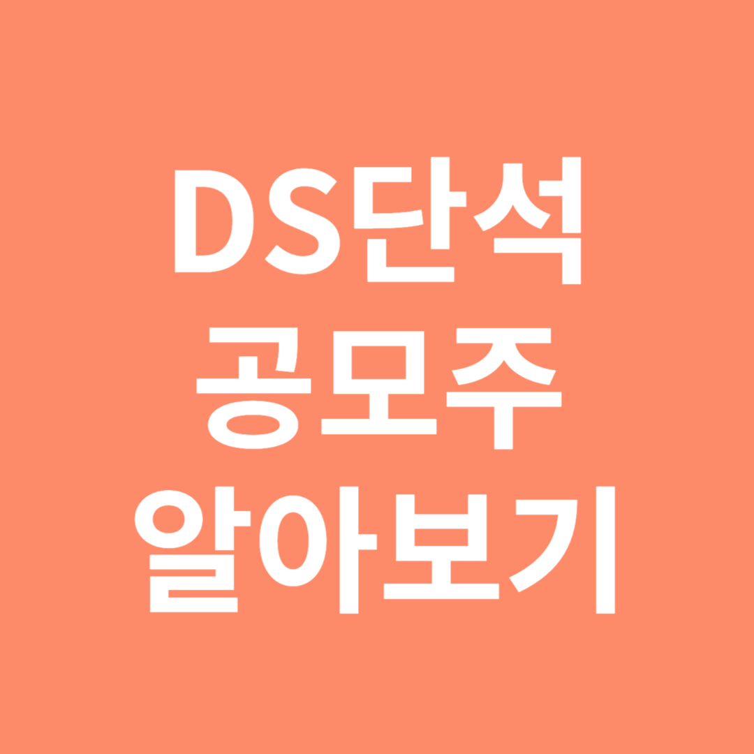 DS단석 공모주 알아보기