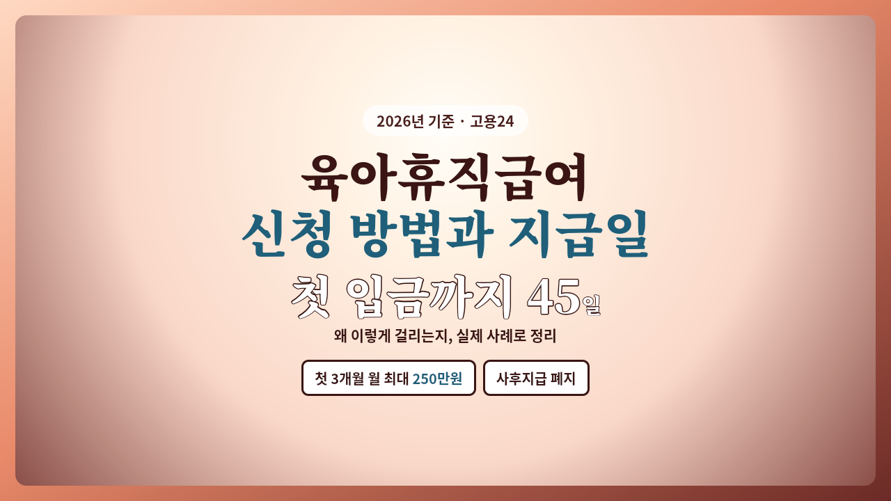 육아휴직급여 신청 방법과 지급일, 첫 입금까지 약 45일 걸리는 이유와 월 최대 250만 원 안내