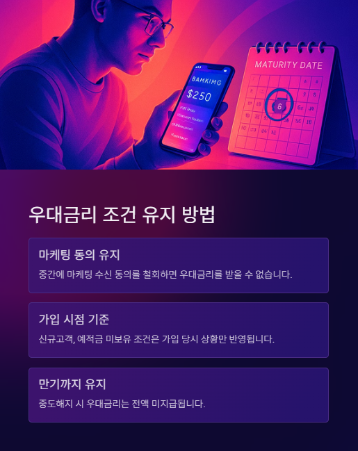 우대금리 조건 유지 방법
