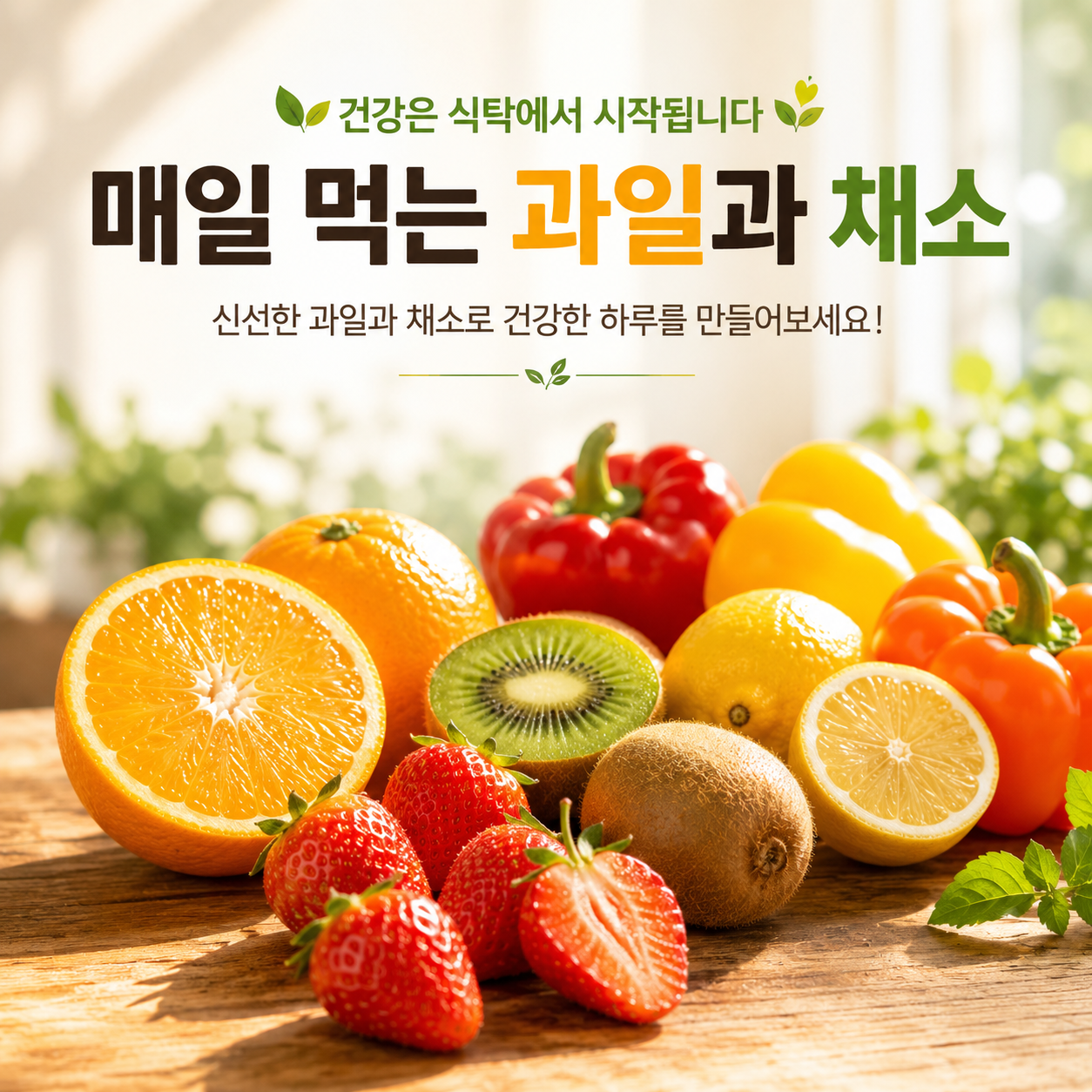 비타민C 효능을 소개하는 건강 블로그 텍스트 강조형 썸네일