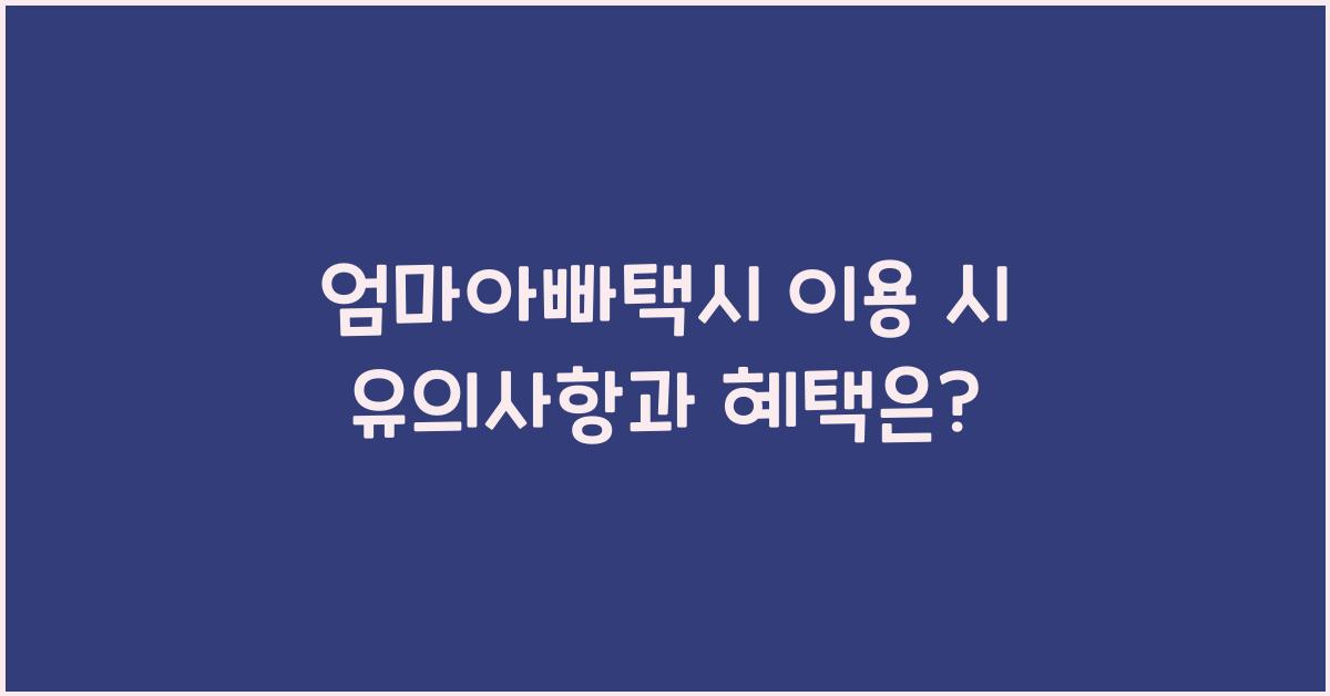 엄마아빠택시 이용