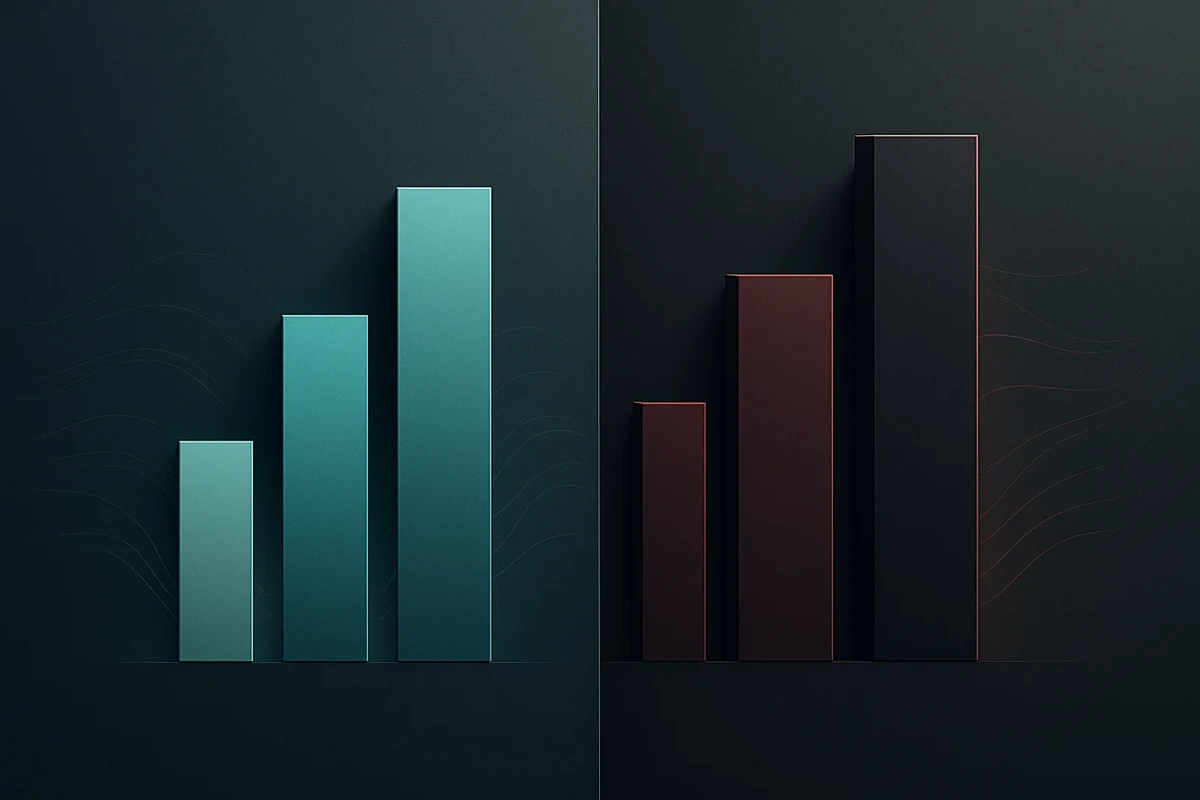 수익률 비교를 위한 이중 막대 그래프
