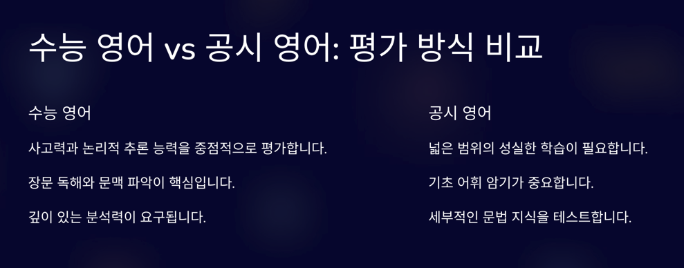 수능 공시 비교