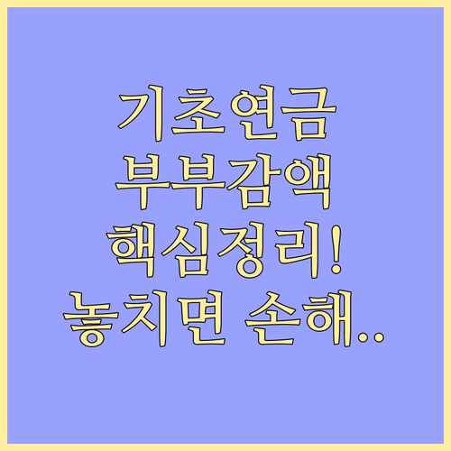 기초연금 부부 감액에 대한 정확한 이..