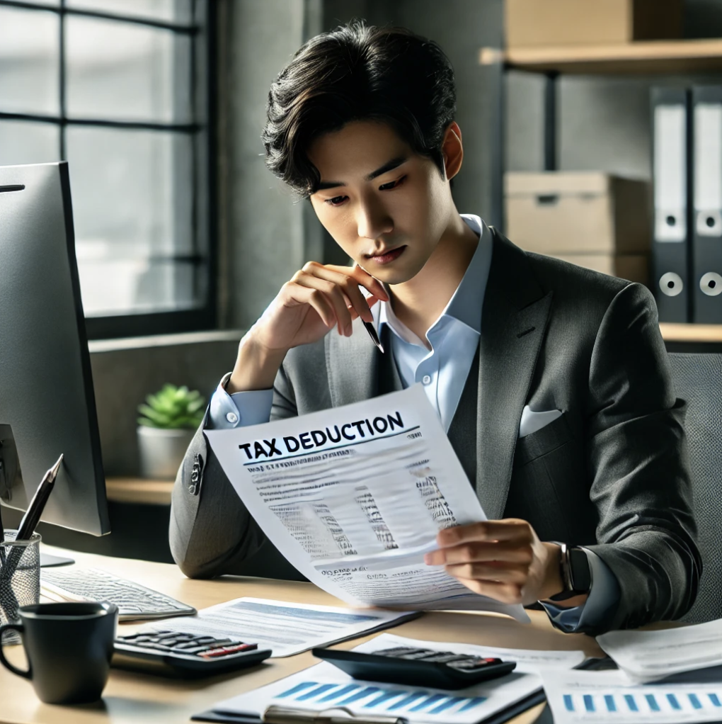 연말정산 서류 검토 중인 직장인