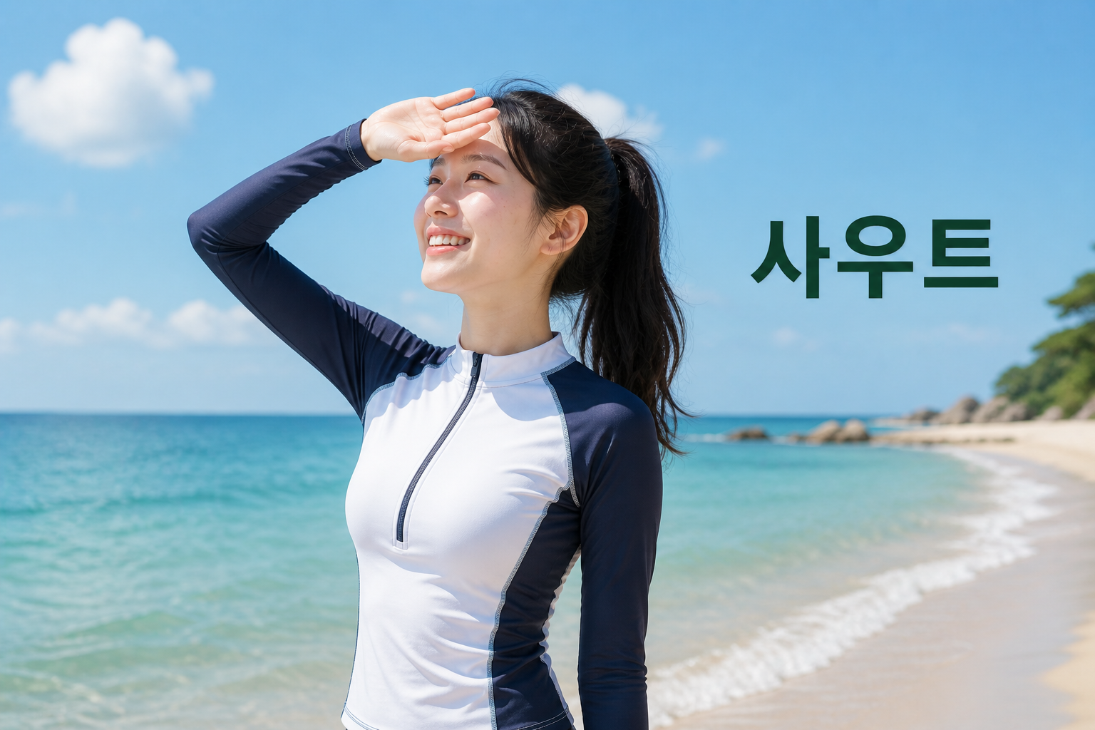 alt"여름 피부 보호 위한 래쉬가드 착용"