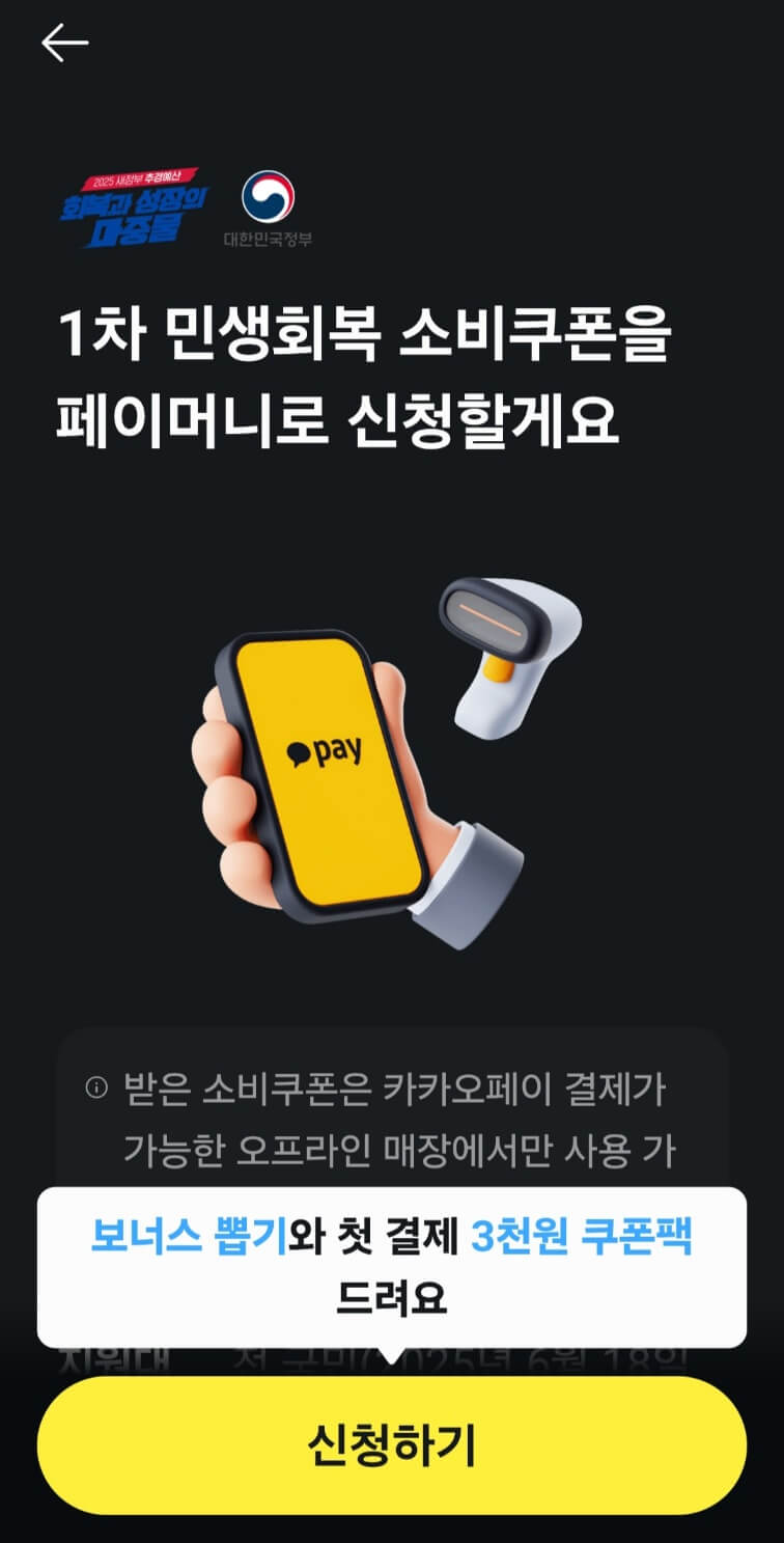 민생회복지원금 카카오페이