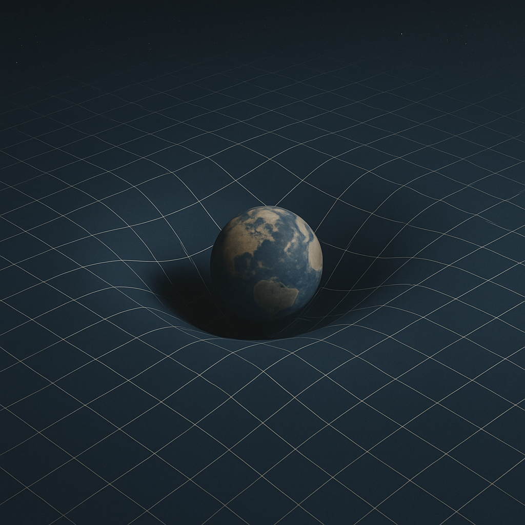 시공간의 휘어짐과 중력의 개념