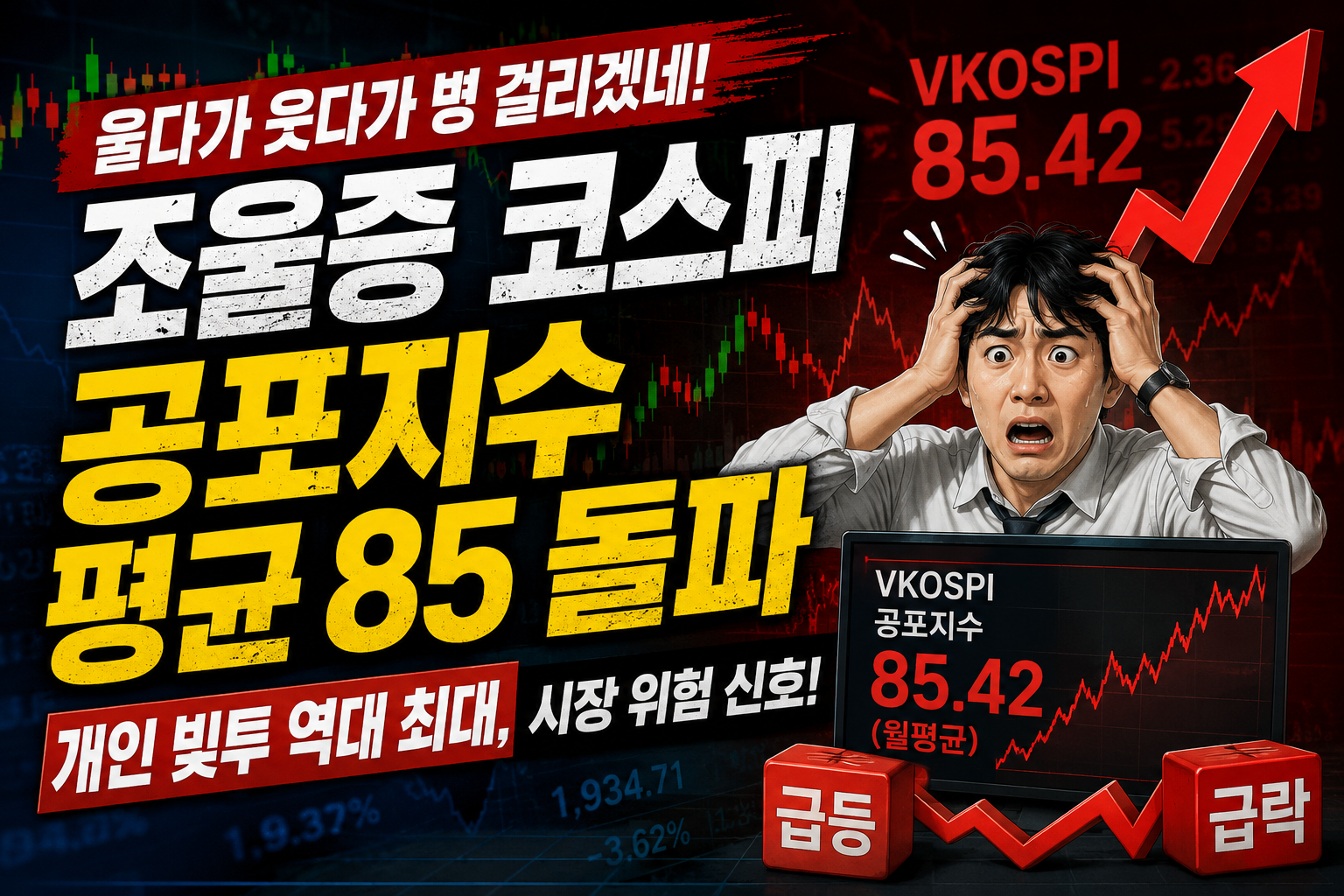 조울증 코스피와 VKOSPI 공포지수 85 돌파