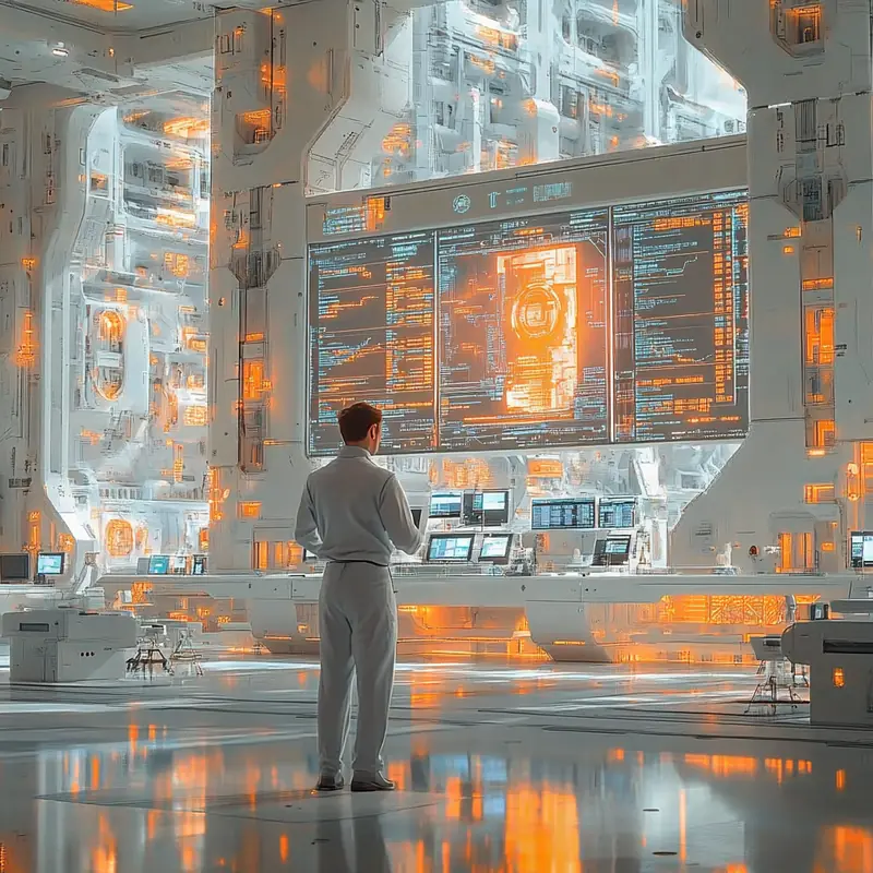 금융 분석가가 여러 고배당 ETF를 대형 화면으로 분석하며, 집중된 분위기를 연출하고 있습니다. 현대적인 사무실 모습과 부드러운 색조가 조화를 이루고 있습니다.