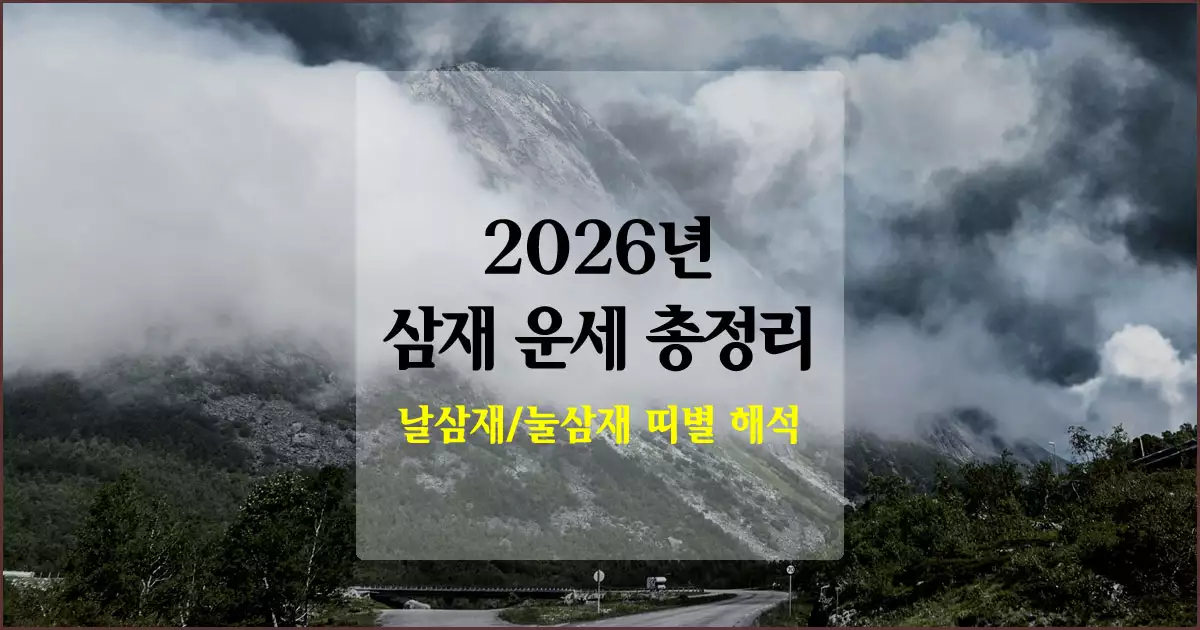 2026 삼재운세 총정리❘날삼재, 눌삼재 띠별 해석