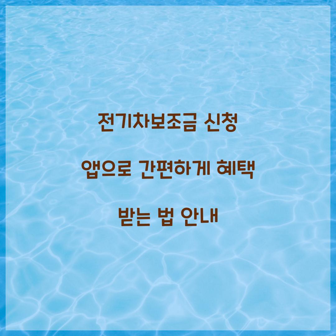 전기차보조금 신청 앱