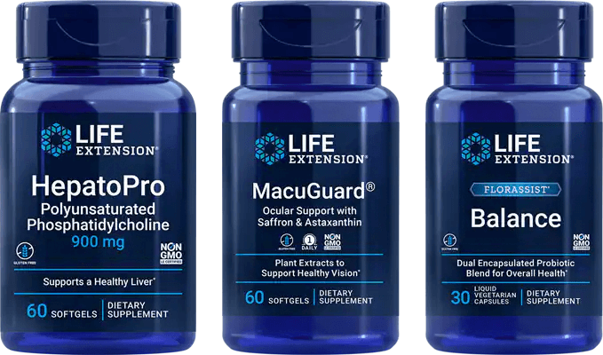 헤파토프로, 마쿠가드, 플로라시스트 밸런스 제품 사진입니다.