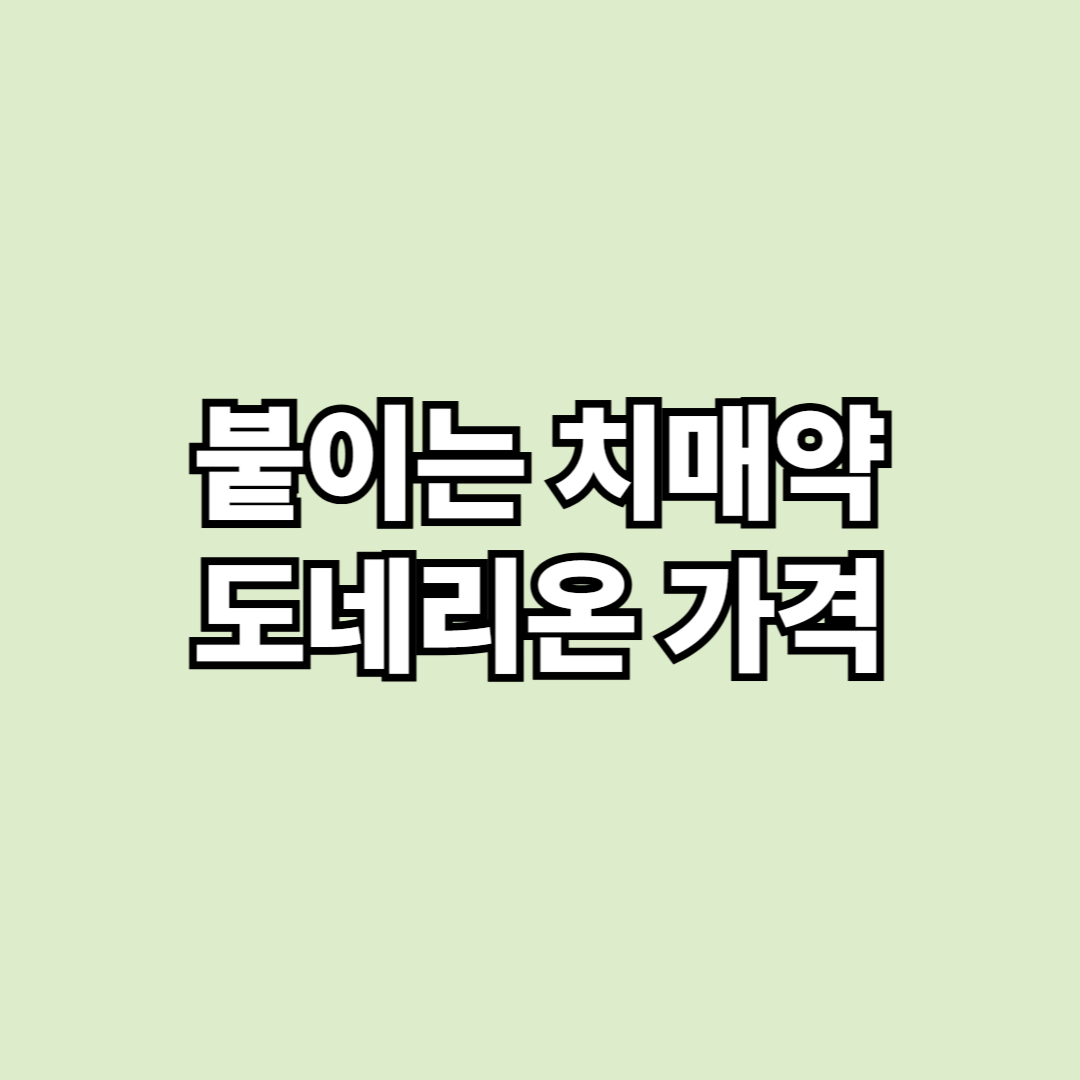 붙이는 치매약 가격