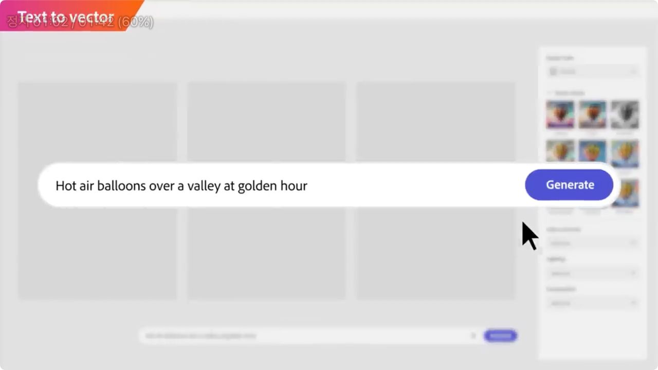 어도비 파이어플라이 백터 이미지 생성 기능 사진