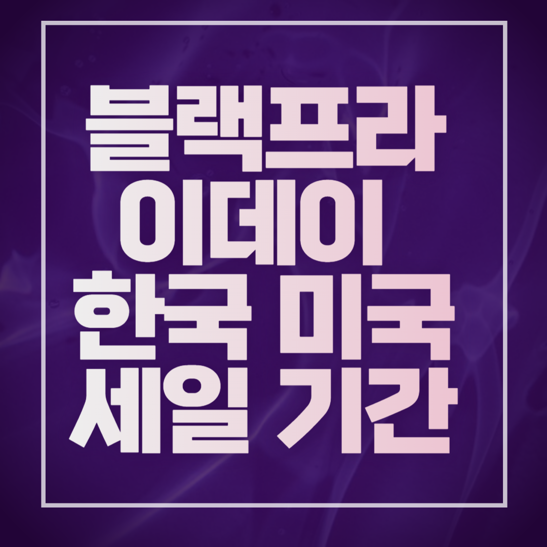 블랙프라이데이 한국 미국 세일 기간