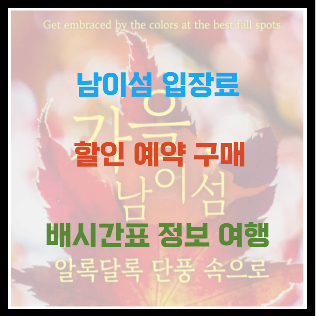 남이섬 입장료 할인 예약 배 시간표 알고 여행 즐기기