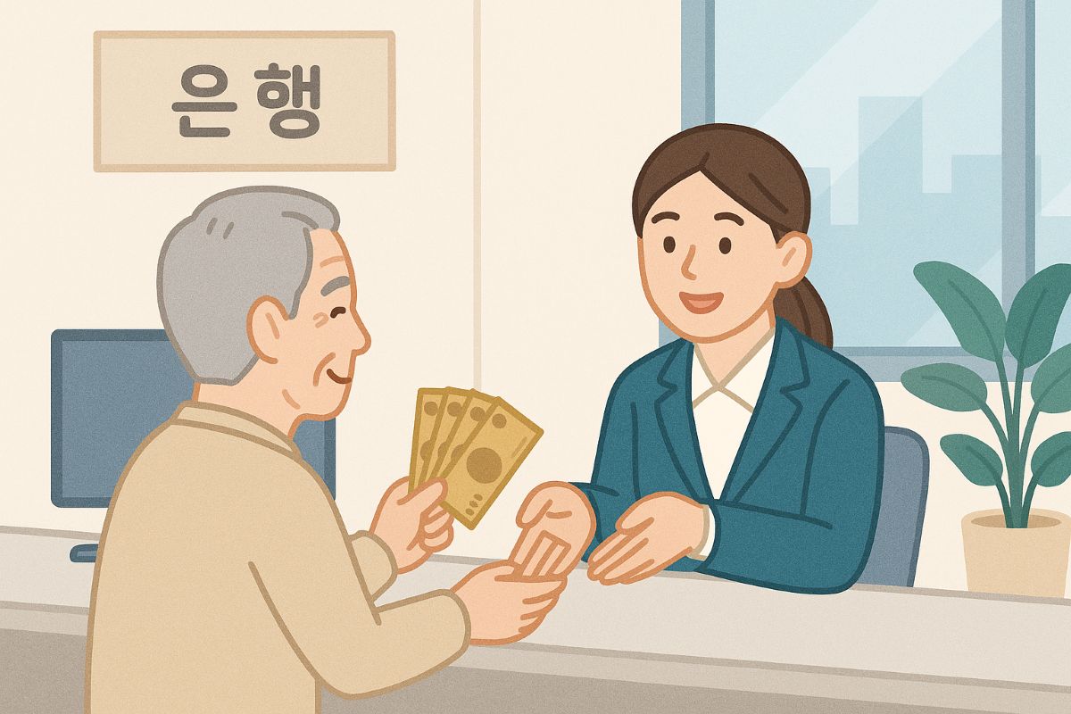 어르신 급여 수령 모습