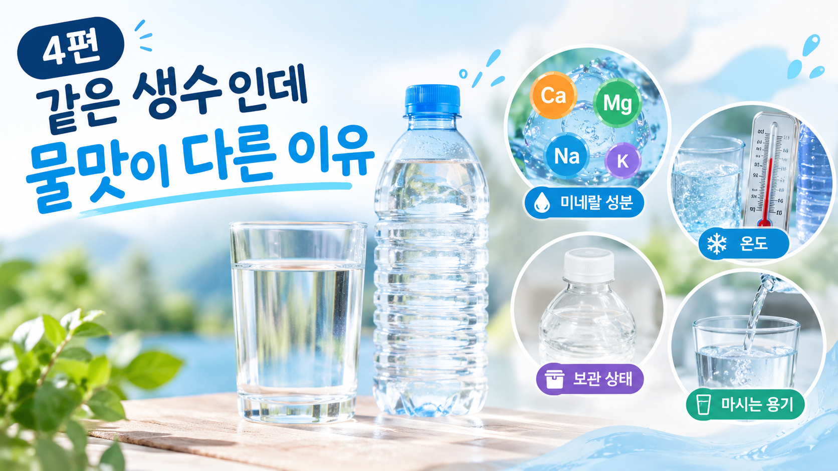 생수맛을 좌우하는 것들-생수와 컵속 생수 성분,온도,보관상태, 용기의 이미지
