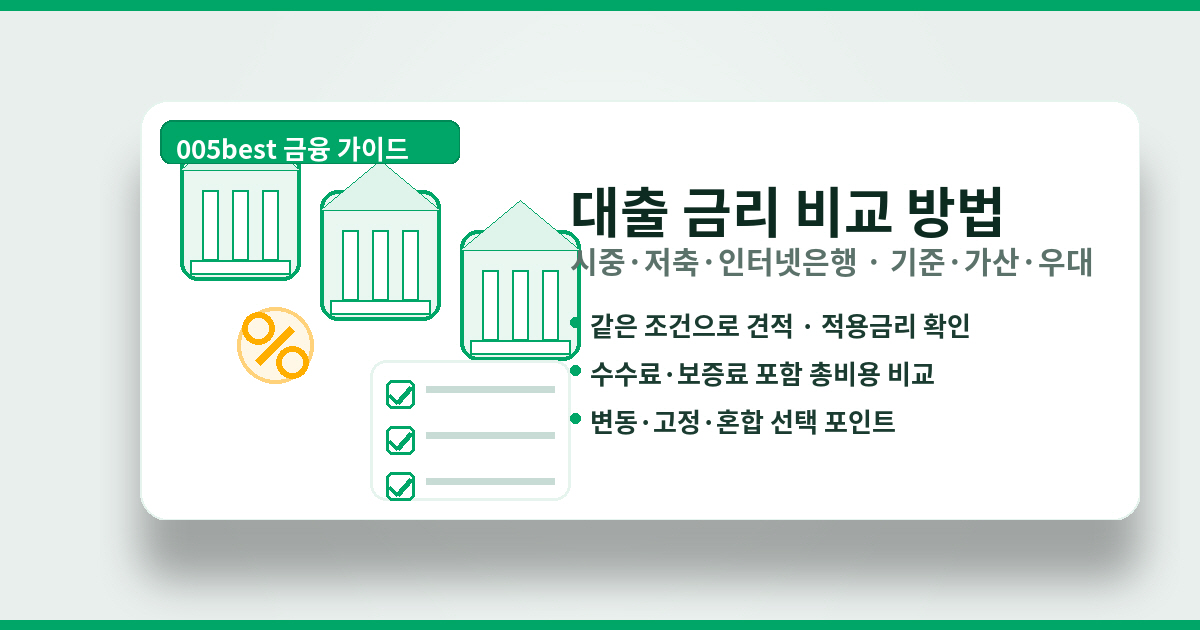 금융권별 대출 금리 비교 방법 (시중·저축·인터넷은행)