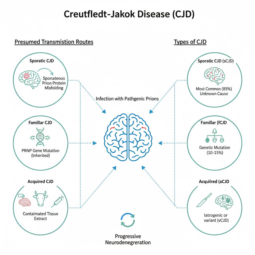 크로이츠펠트-야코브병의 감염 추정 경로와 종류