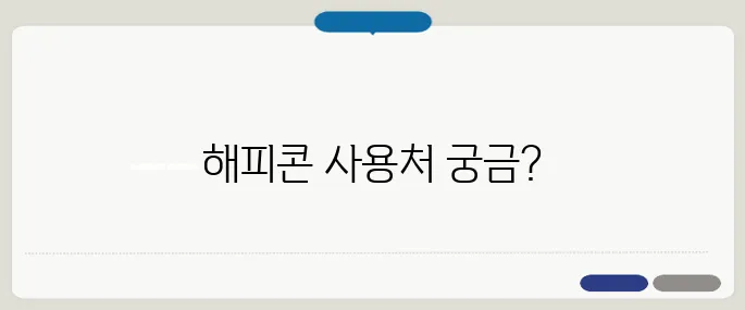 해피콘 사용처 안 되는 곳 없이 싹 정리