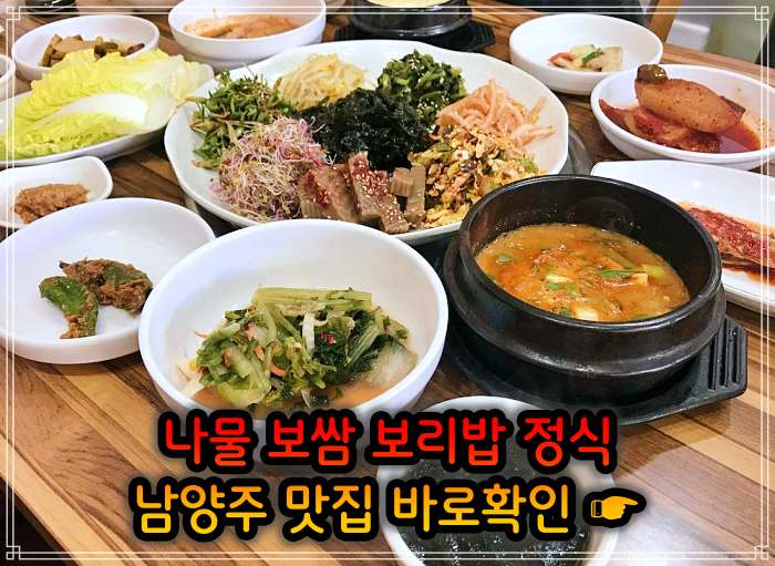 남양주 진접 오남 맛집 산채 나물 보리밥 정식
