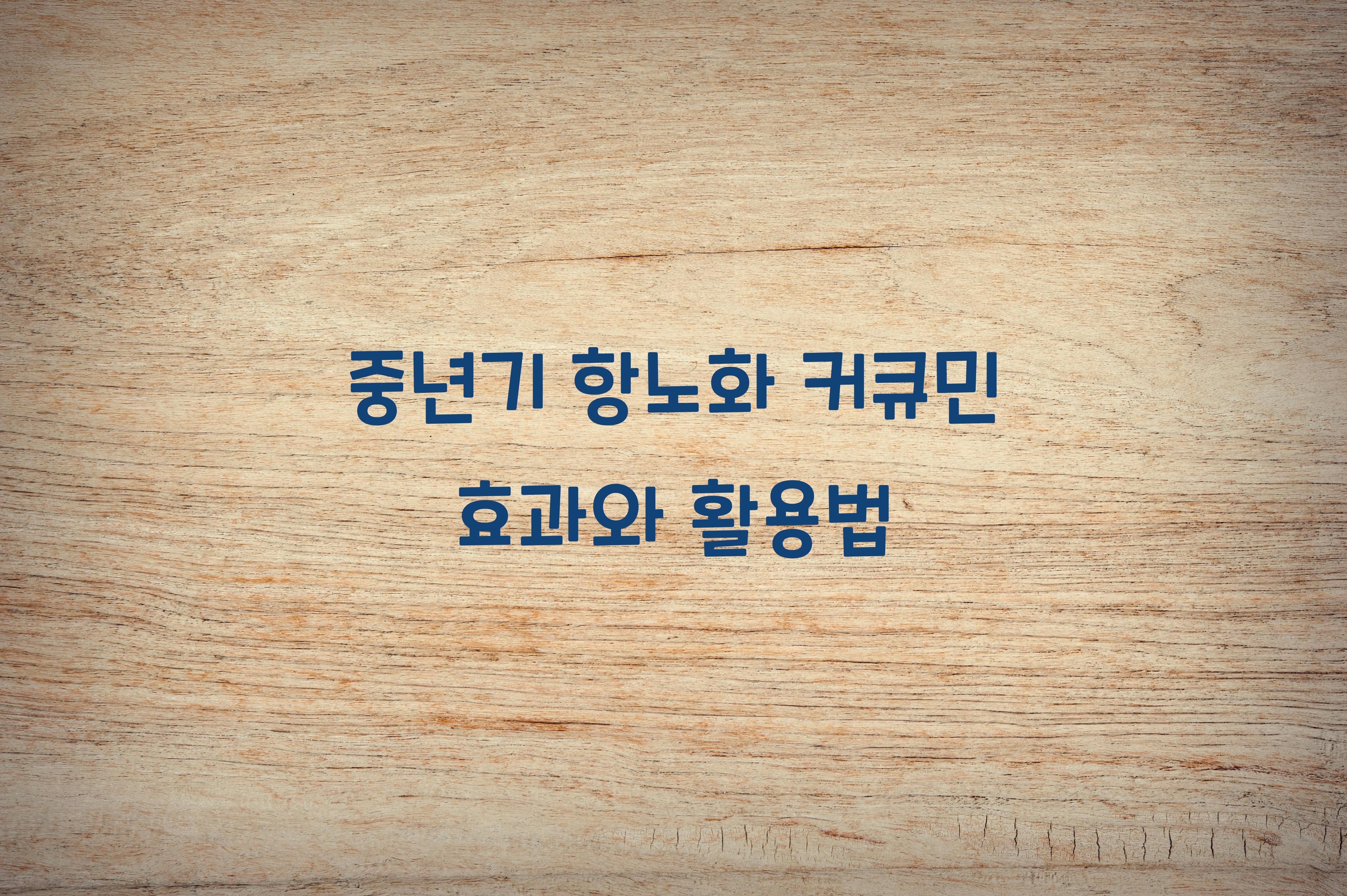 중년기 항노화 커큐민
