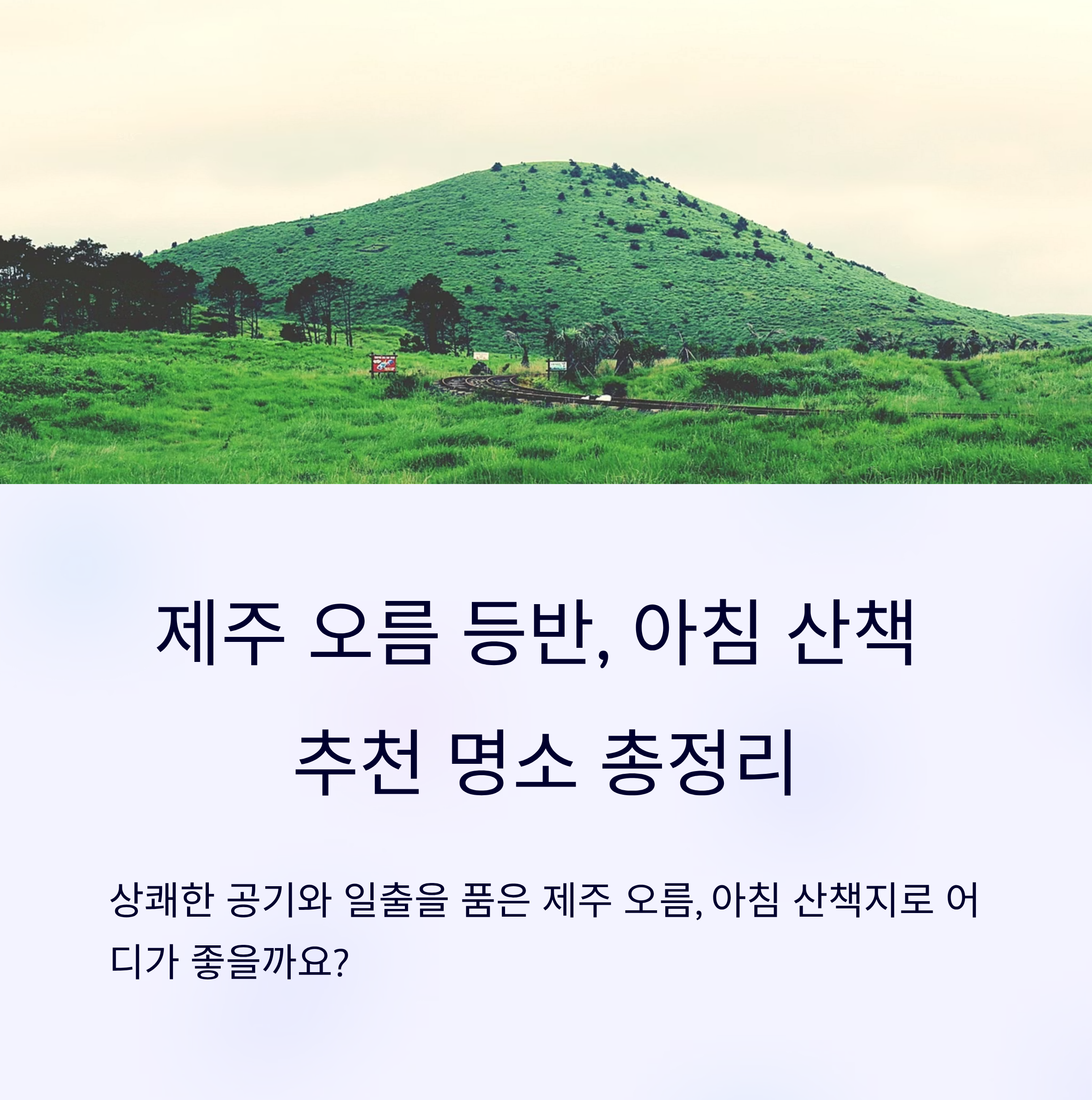 제주 오름 등반, 아침 산책 추천 명소 총정리