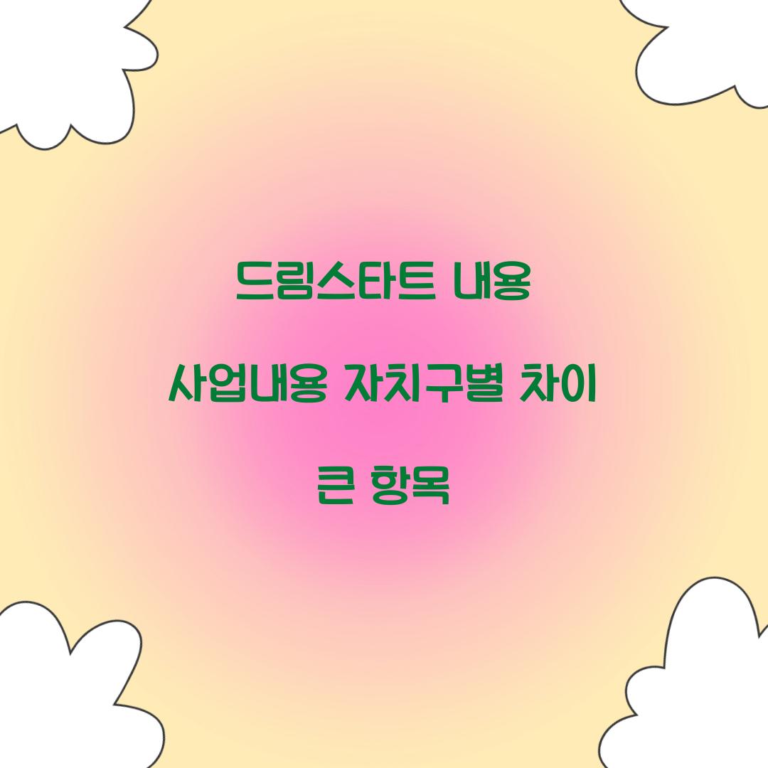 드림스타트 내용 사업내용 자치구별 차이 큰 항목