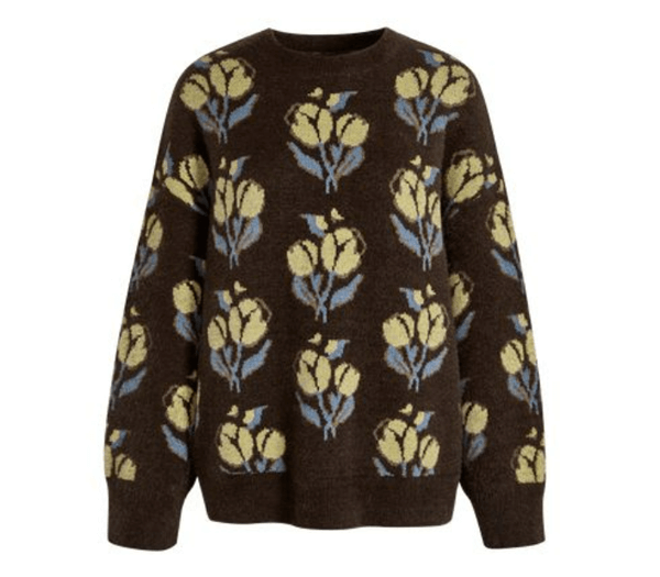 쿠오세 플로럴 자카드 니트