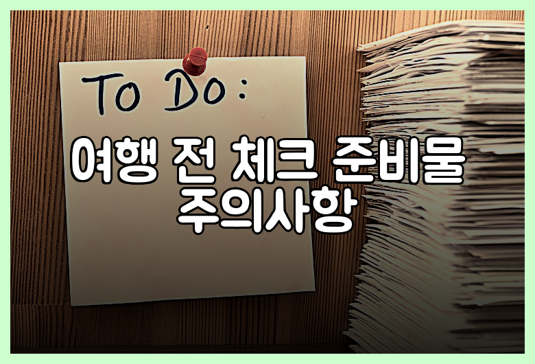 여행 전 체크 준비물 주의사항