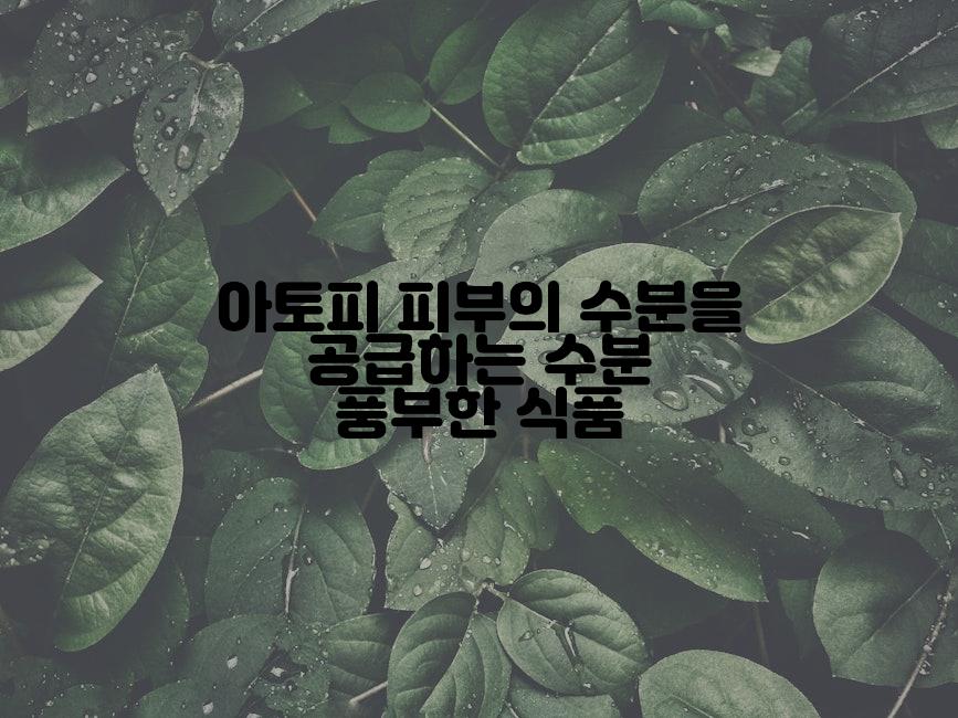 아토피 피부의 수분을 공급하는 수분 풍부한 식품
